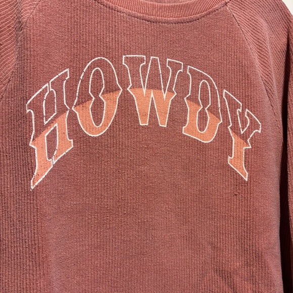 Altar’d State Howdy Cord/Ribbed Crop Sweatshirt - Picture 2 of 4